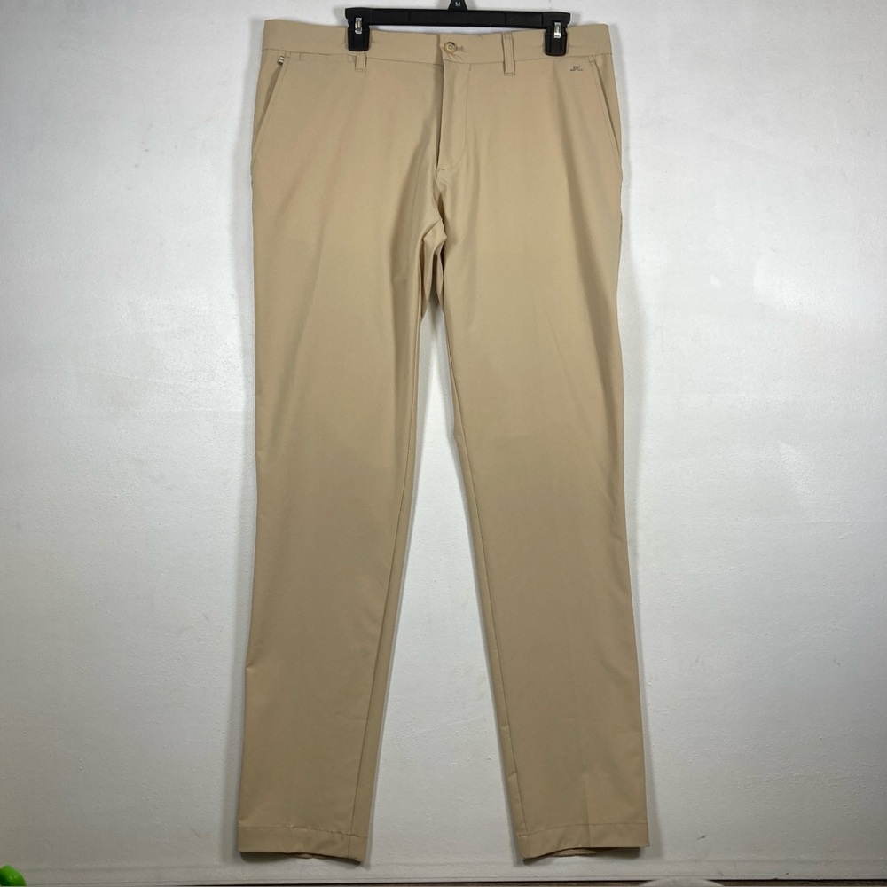 J Lindeberg M Elliot Tight Micro Stretch Pants Mens 34X34 Golf Khaki Beige
